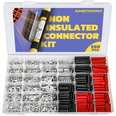 haisstronica Non Insulated Wire Connectors Kit 560 PCS – AWG 22-10 black
