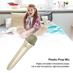 Fake Microphone For Singing Plastic Prop Mic Party Decoration Accessory Gold