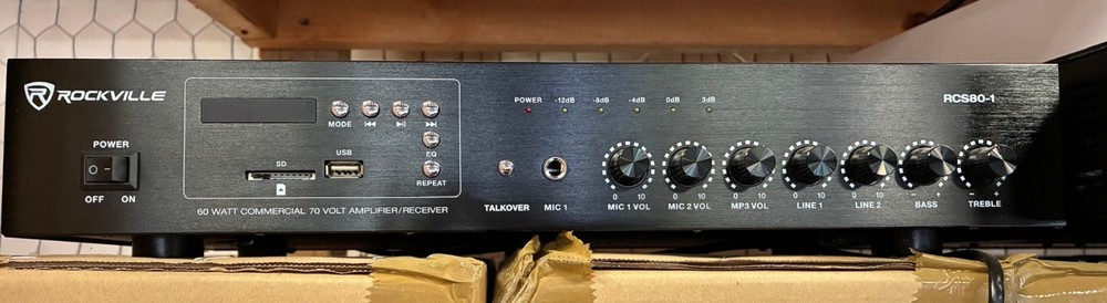 Rockville RCS80-1 60W 70V Commercial Rack Amp