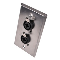 Stainless Steel Wall Plate – Dual 1/4 Inch and XLR Combo Jacks
