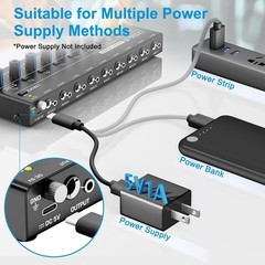 8-Channel Mini Audio Mixer Stereo Line Mixer for Guitars Drums Keyboards
