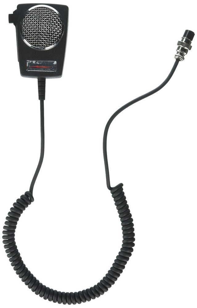 302-10005 D104M6B Amplified Ceramic Power 4-Pin CB Microphone, Black