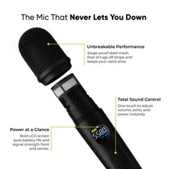 Wireless Microphone System – Karaoke Microphone Wireless with Receiver, Echo …