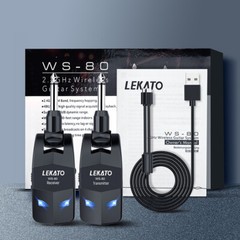 LEKATO 2.4GHz Wireless Guitar Bass System Transmitter Receiver 4 Channels NEW