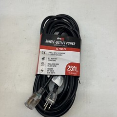 ProX XC-P141-25 25′ 14AWG 3-Prong Black 110v to 110v Female Power Cord