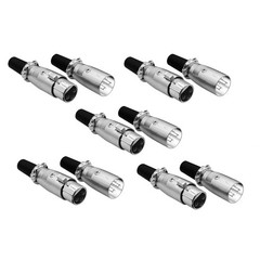 10x/Set XLR 3-Pin Female Male Audio Mic Microphone Adapter Cable Connector Plug