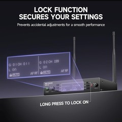 260ft Range, 2×100 UHF Metal Wireless Mic for Singing, Karaoke, Church, Wedding.