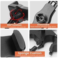 Phone holder Microphone Stand Tray, Clamp-On 27*25cm (10.63*9.84inch), Black