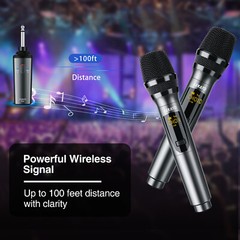 2.4G UHF Wireless Microphone Rechargeable MIicrophone Dual Handheld Microphone