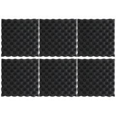 6Pcs Black Acoustic Panels Soundproofing Wall Pads for Speaker Isolation