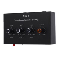 Microphone Preamplifier Compact Adjustable Gain For Studio Use Black Recommended