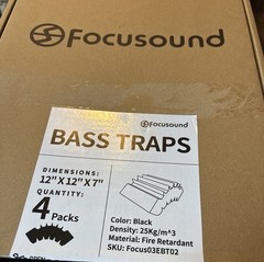 NEW Focusound 4 Pack Bass Traps Corner Acoustic Foam Corner 12″ X 12″ X 7″