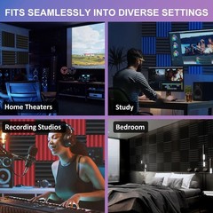 6 Square Feet of Acoustic Treatment Foam – Ideal for Home Studios and Offices