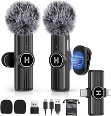 Wireless Lavalier Microphone with Noise Reduction for iOS & Android Devices