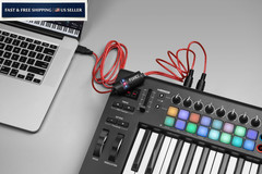 FORE MIDI to USB Interface Compatible with Type-A 6.5ft, Red