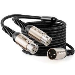 XLR Y Splitter 10 FT Balanced Microphone Cable 3 Pin 1 Male To 2 Female Cord