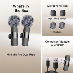 (Latest Model) – #1 Microphone for Iphone & Android, Wireless Mini Microphone, C