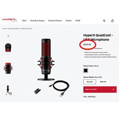 New HyperX QuadCast USB Condenser Gaming Microphone with 3 Year Protection Plan