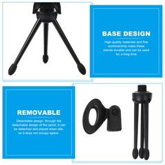 1 Set 2Pcs Microphone Tripods Practical Mic Table Stands (Black)