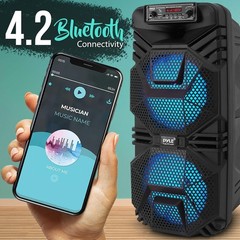 Pyle Portable Bluetooth PA Speaker System, 600W Rechargeable Outdoor Black
