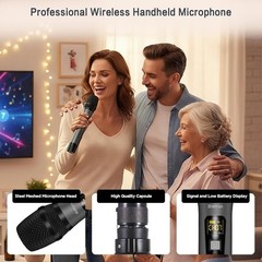 Unidirectional UHF Wireless Microphone with Mute Function – Perfect for Events