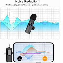 3in1 Wireless Lavalier Microphone For iPhone/Android Mini Lapel Mic Recording US
