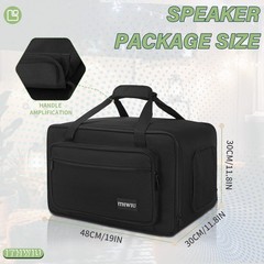 ITHWIU Speaker Carrying Bag with Thickened Sponge for 8“ Speaker, Black