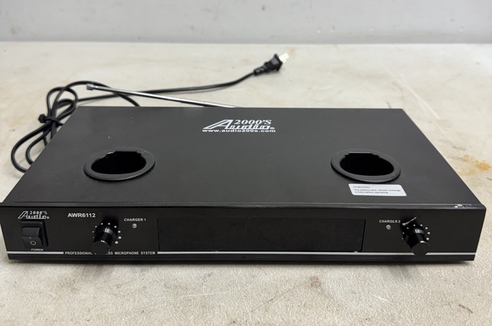 AUDIO2000’S AWR6112 Wireless Microphone Charging System/Receiver – NO Mics