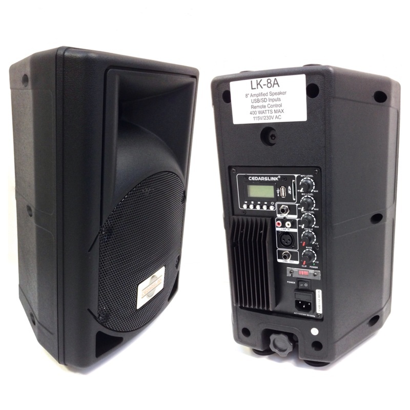 CedarsLink LK-8A 8″ 2 Way Amplified Powered Loudspeaker With USB/SD Inputs