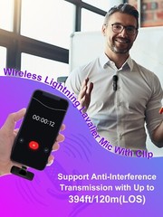 MOMAN CP1 2.4GHz Wireless iPhone Microphone with 2 Transmitter & 1 Receiver