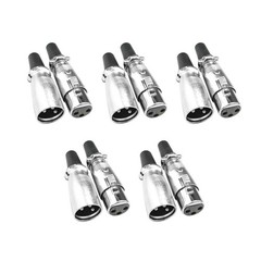 10x/Set XLR 3-Pin Female Male Audio Mic Microphone Adapter Cable Connector Plug