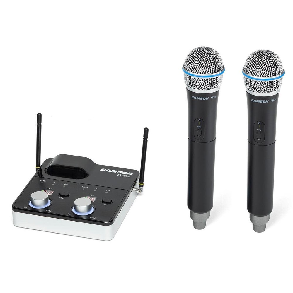 Samson Concert 288m Dual Handheld Wireless System with Tabletop Receiver – (2) Q