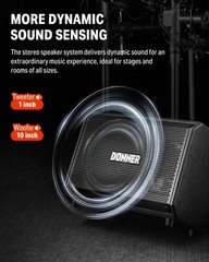 Donner Electric Drum Amp 200W, Peak Power 1000-Watt Wireless Black