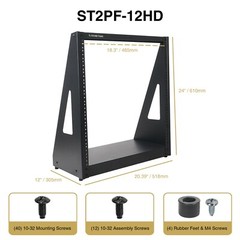 Sound Town 12U Heavy-Duty 2-Post Open-Frame Rack ,AV, Network Devices ST2PF-12HD