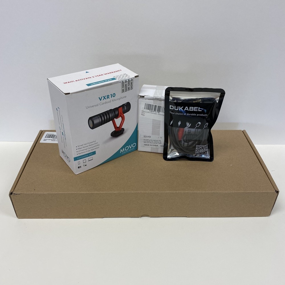 MOVO VXR10 Studio Podcast Kit w/ Mic Arm Stand, Shock Mount, 2 Cables – See Pics