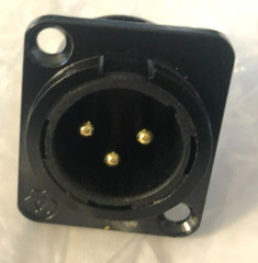 XLR 3-Pin Male Panel Mount Chassis Microphone Jack Audio Connector Gold tips