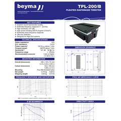 Beyma TPL-200B Pleated Diaphragm High Frequency Tweeter 6.3″ x 5.12″ 101dB 240W
