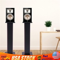 28″ 1Pair Bookshelf Speaker Stands Surround Sound Home Theater Black Walnut NEW