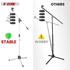 5Core Tripod Mic Stand 4Pcs Adjustable Holder Floor Microphone Boom Arm