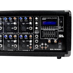 Seismic Audio 8 Channel 400W RMS Powered Mixer Bluetooth Effects SA-MA8C