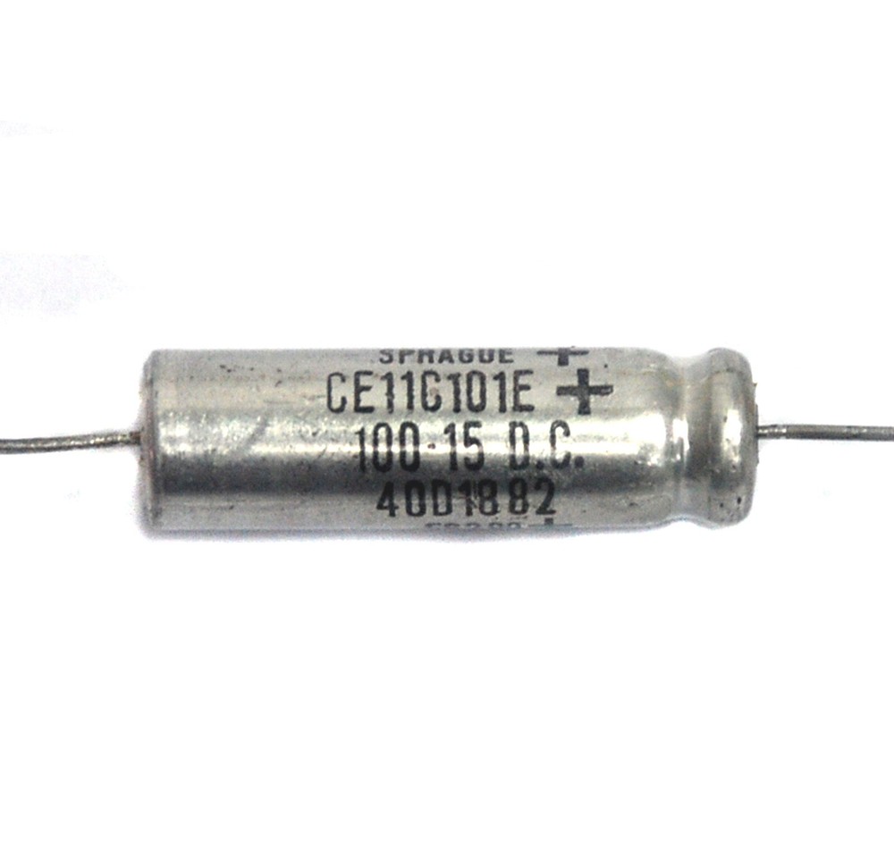 10pc Electrolytic Capacitor 100uF 15V 105℃ φ10x32mm Axial SPRAGUE USA * 6BQ5 6V6
