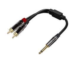 1/4″ (6.35mm) TS Male Mono to Dual RCA Male Mono Splitter Y Cable Insert Cable