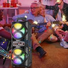 Dual 6.5″ Woofer Portable Bluetooth Party Speaker 3000W Power Bass Sound Speaker