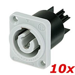 10 Pack Neutrik NAC3MPB-1 PowerCON OUT Chassis Panel Mount Power Connector Gray