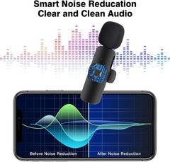 Rechargeable Omnidirectional Microphone Set for iPhone Live Streaming & Vlogging