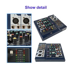 4CH Professional Audio Mixer Sound System 16 DSP Bluetooth USB Mixing for Stage