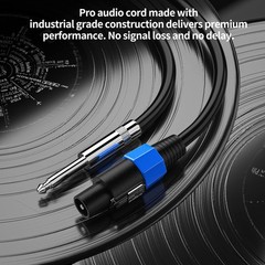 2-Pack 6 ft Speaker Cable – Speakon to 1/4 in TS, Professional 12AWG Wire Lock