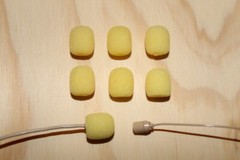 6 PCS Mini Beige Foam Cover Windscreen Windshield for Headset Lapel Microphones