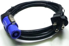 LASE 6 Ft(1.8M) PowerCon to 3 Pin AC Edison Plug 16AWG (for Powered Speakers)