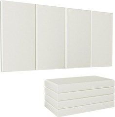 4x Acoustic Adhesive Panels 24″x12″x2″ Fiberglass Soundproof Wall Panels – Beige